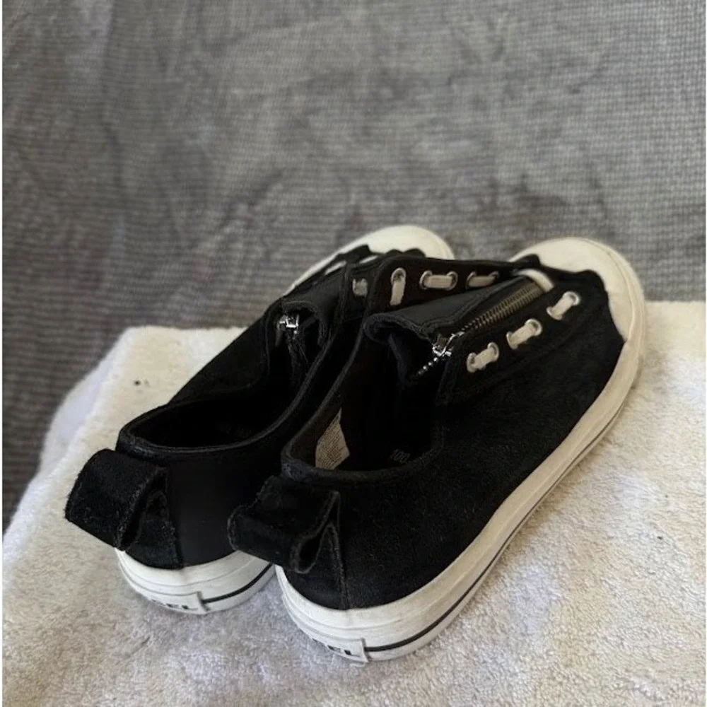 Diesel S-Astico Lzip Mens Black Leather Suede Zipper Sneakers US 8.5 Y02565